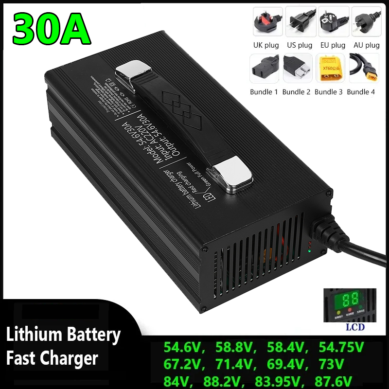 48 فولت 60 فولت 72 فولت 30A ال - مراجعة 84V 20A Smart Charger وسعره