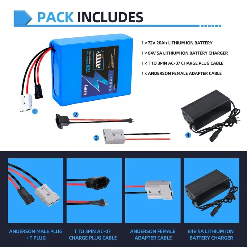حزمة بطارية ليثيوم 72 فولت 84  - مراجعة 72V 40Ah Lifepo4 Battery Pack وسعره